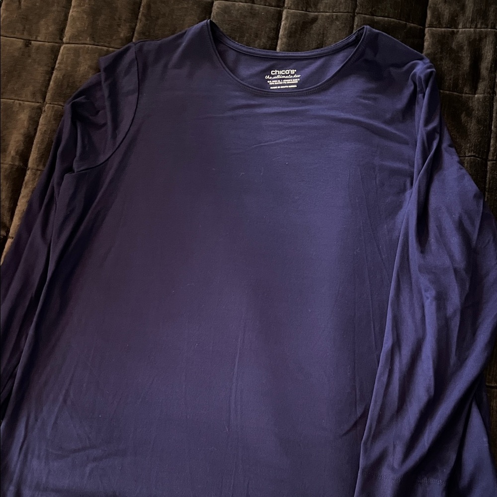 Chico's Navy Long Sleeve Top